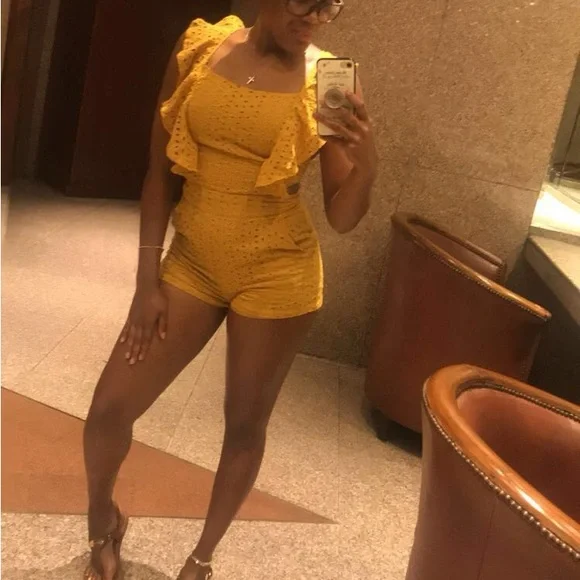 Yellow Crochet Two-Piece Set - Picture 2 of 2